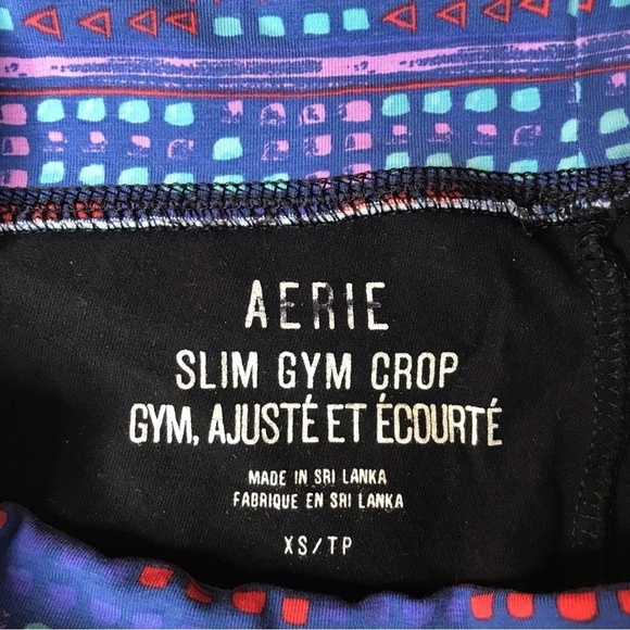 AERIE Slim Gym Crop Black Yoga Workout Leggings Size XS - Picture 3 of 9